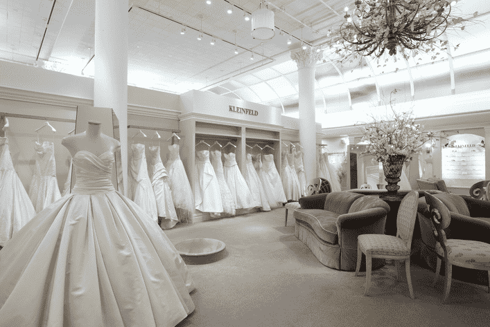 Interior da loja de noivas Kleinfeld em Nova York