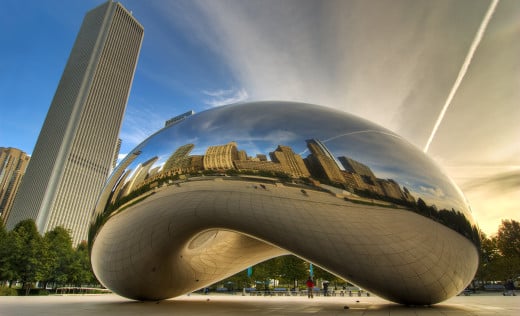Cloud Gate (ou The Bean) em Chicago