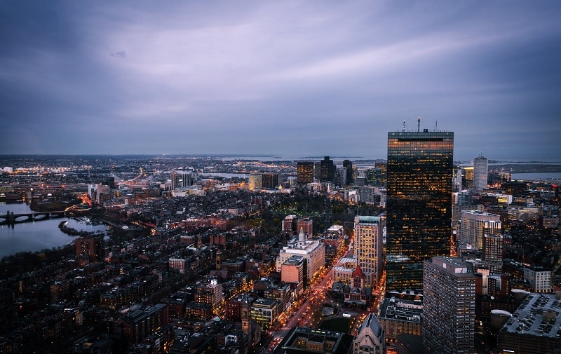 Vista da cidade de Boston