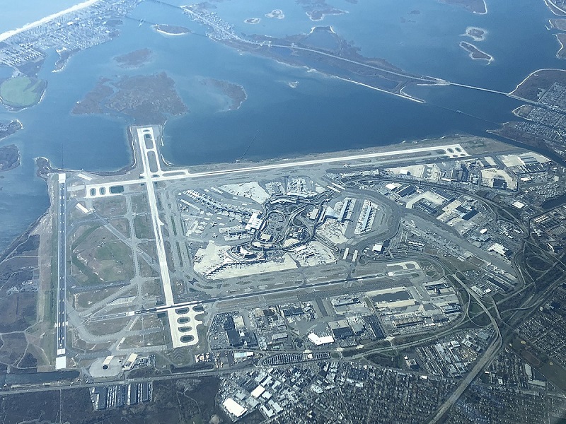 Aeroporto JFK em Nova York visto de cima