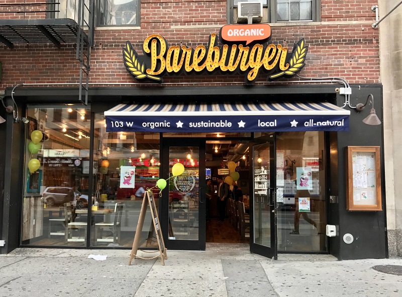 Fachada do Bareburger no bairro Hell's Kitchen em Nova York