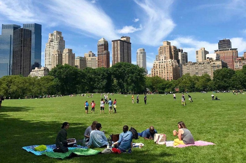 Pessoas no Central Park em Manhattan
