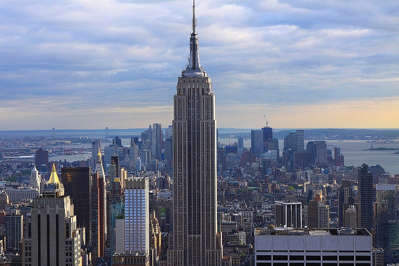 Prédio Empire State Building no distrito de Manhattan em Nova York