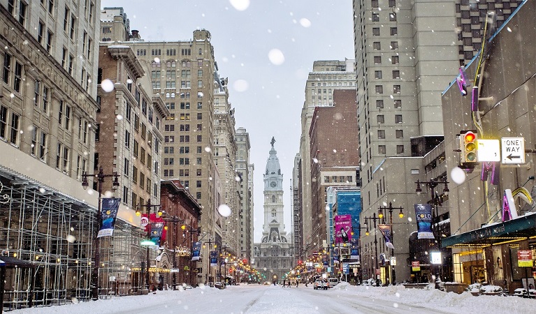 Meses com neve na Filadélfia