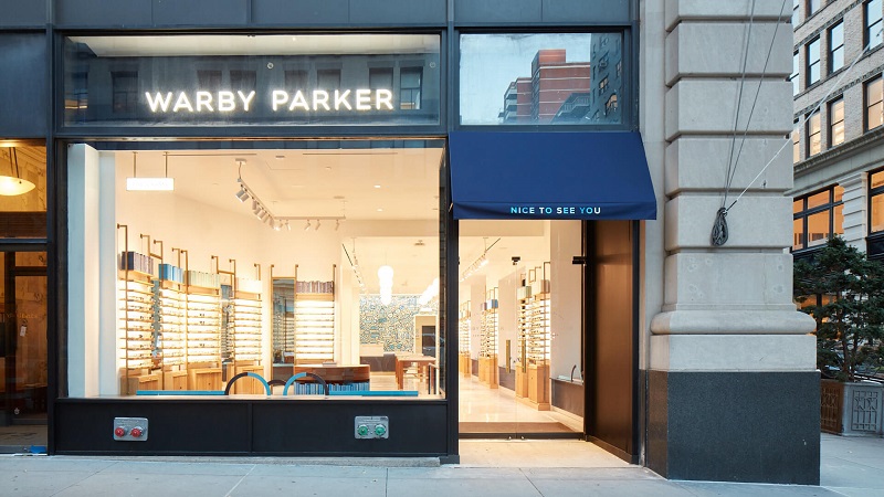 Fachada da Warby Parker em Nova York