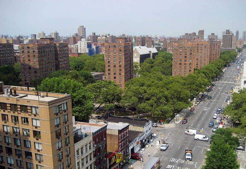 Bairro Harlem em Nova York visto de cima