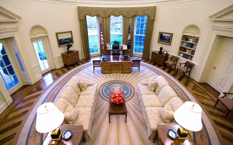 Imagem do tour virtual na Casa Branca em Washington