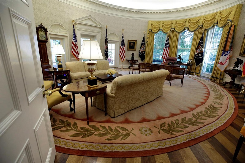 Salão oval na Casa Branca em Washington