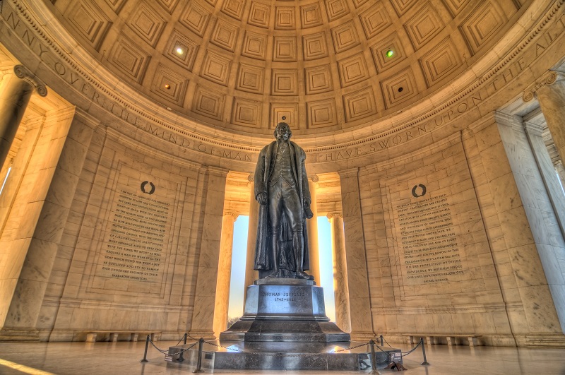 Área interna do Jefferson Memorial em Washington