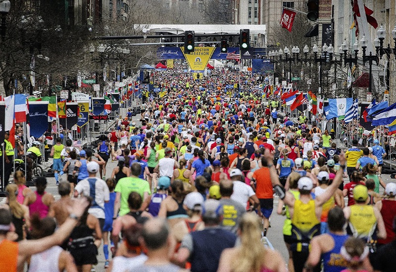 Competidores na Maratona de Boston