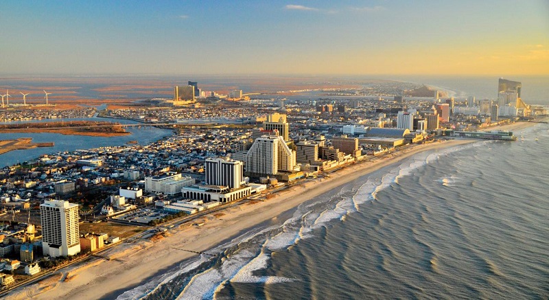 Vista ampla da cidade de Atlantic City em Nova Jersey
