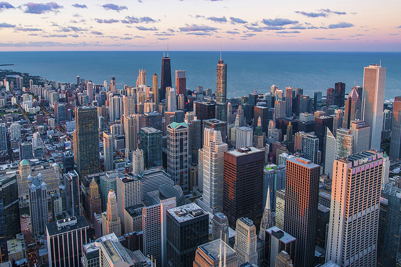 Cidade de Chicago vista de cima