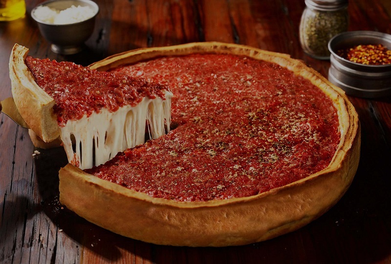Pizza Deep Dish Pizza da Giordano’s em Chicago