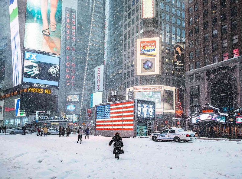 Dia de muita neve em Nova York